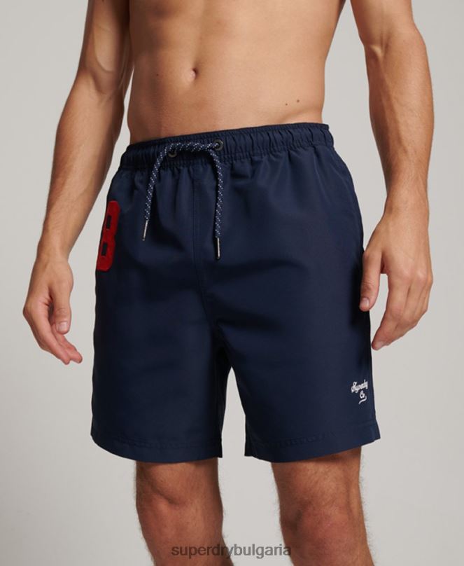 Superdry облекло N00H389 военноморски флот мъже поло рециклирани бански шорти