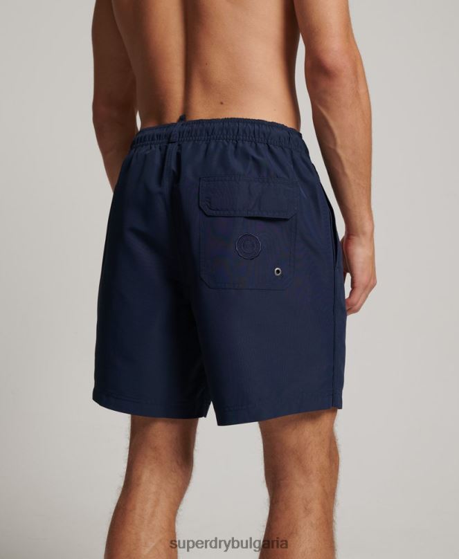 Superdry облекло N00H389 военноморски флот мъже поло рециклирани бански шорти