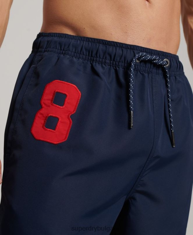 Superdry облекло N00H389 военноморски флот мъже поло рециклирани бански шорти