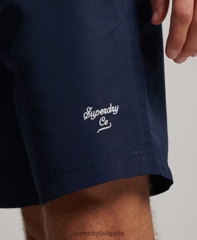 Superdry облекло N00H389 военноморски флот мъже поло рециклирани бански шорти