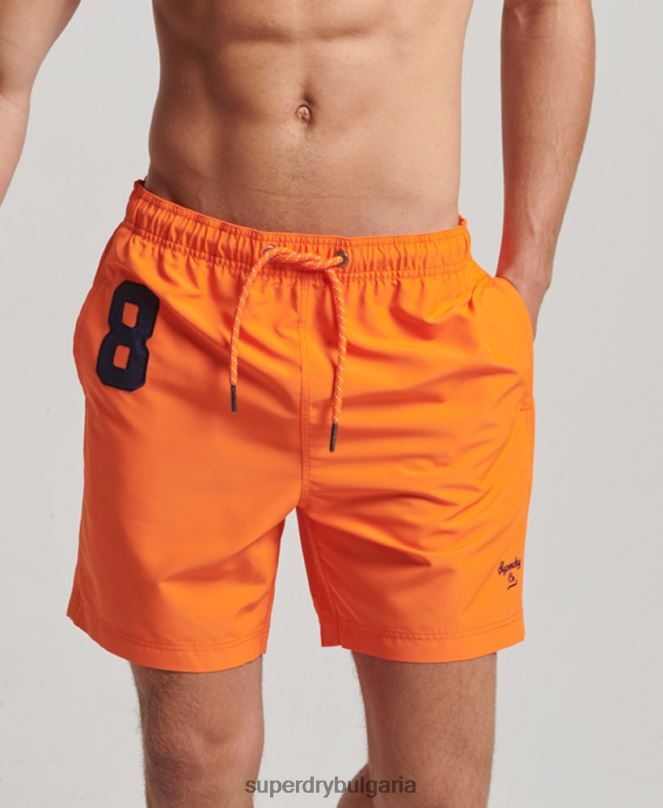 Superdry облекло N00H391 оранжево мъже поло рециклирани бански шорти