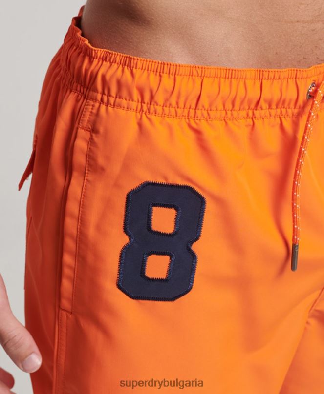 Superdry облекло N00H391 оранжево мъже поло рециклирани бански шорти