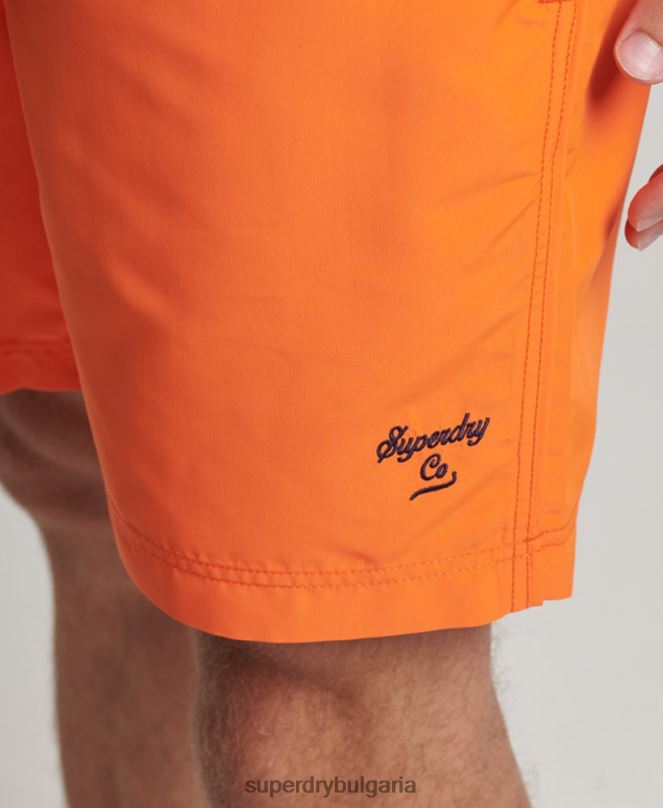 Superdry облекло N00H391 оранжево мъже поло рециклирани бански шорти