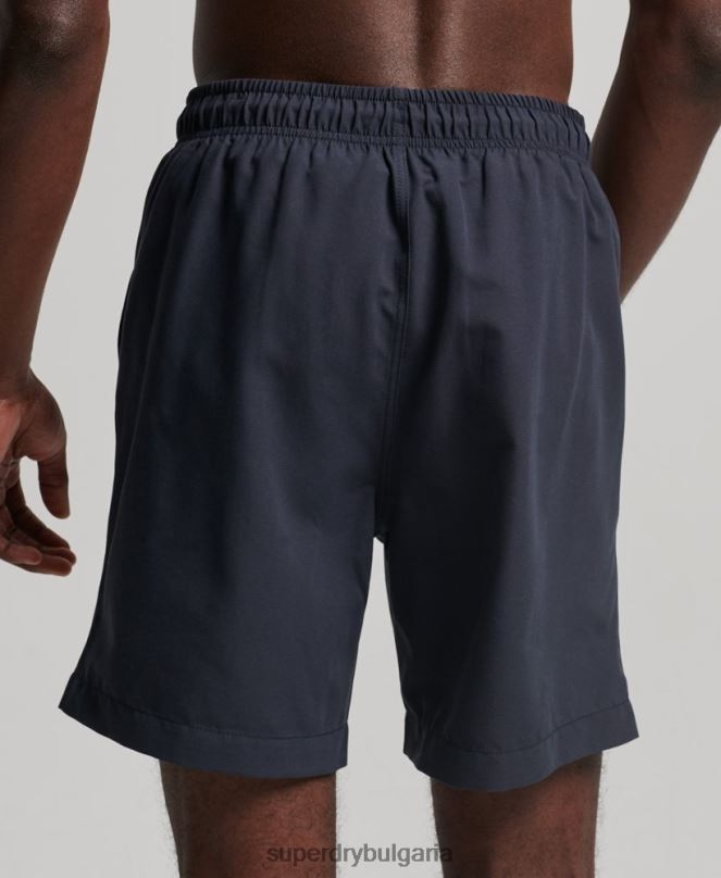 Superdry облекло N00H392 военноморски флот мъже основни спортни 17-инчови рециклирани бански шорти
