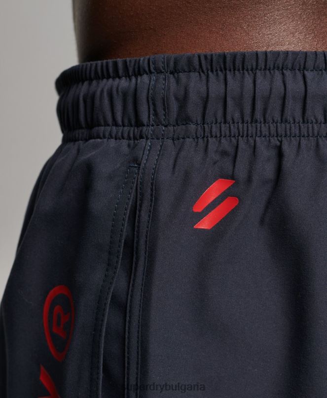 Superdry облекло N00H392 военноморски флот мъже основни спортни 17-инчови рециклирани бански шорти