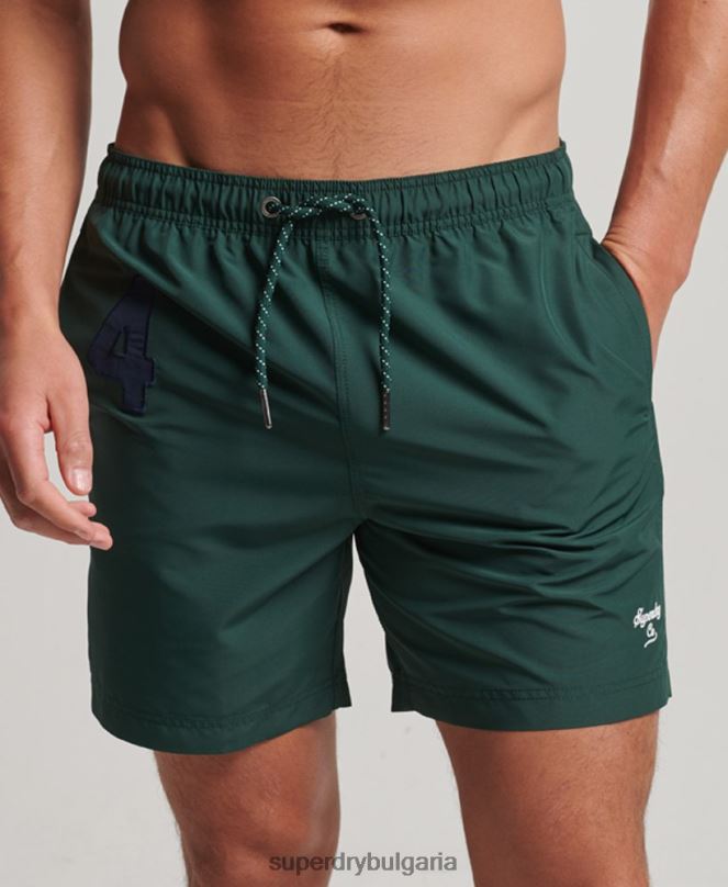 Superdry облекло N00H394 зелено мъже поло рециклирани бански шорти