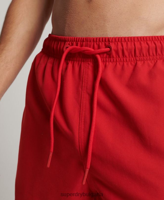 Superdry облекло N00H396 червен мъже основни спортни 17-инчови рециклирани бански шорти
