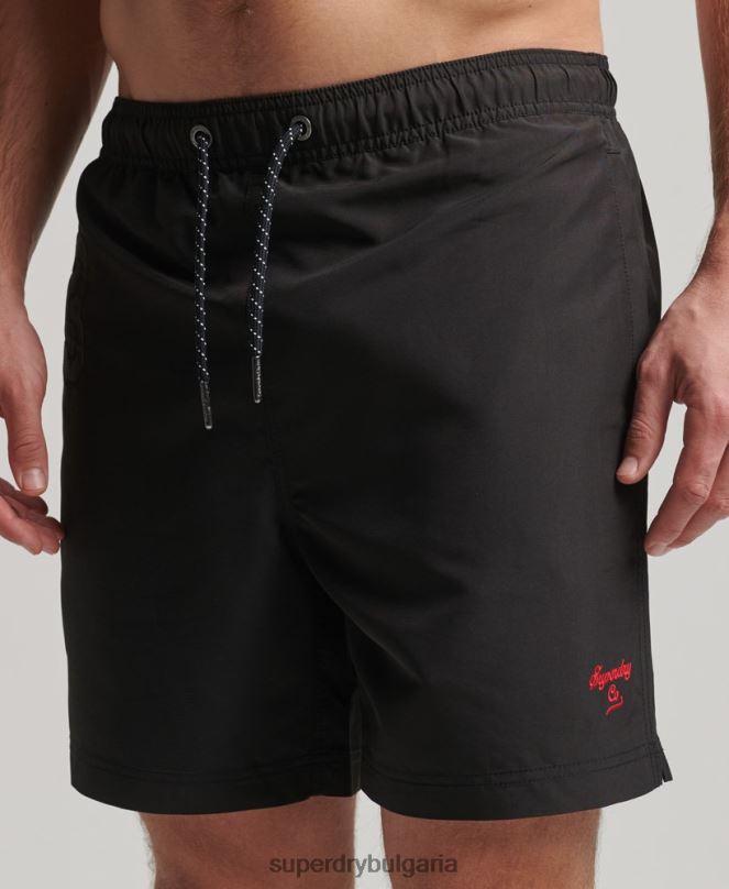 Superdry облекло N00H397 тъмно сив мъже поло рециклирани бански шорти