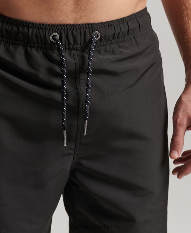 Superdry облекло N00H397 тъмно сив мъже поло рециклирани бански шорти