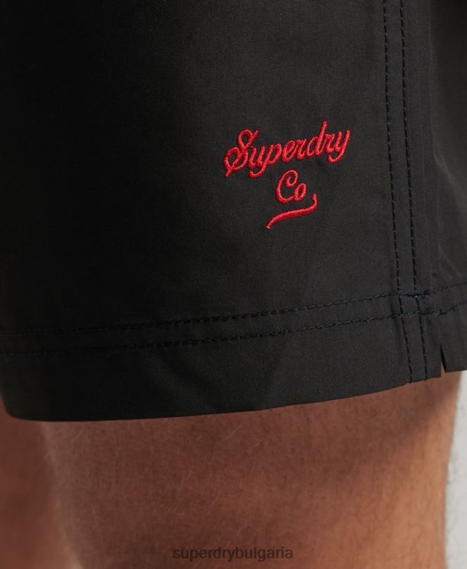 Superdry облекло N00H397 тъмно сив мъже поло рециклирани бански шорти