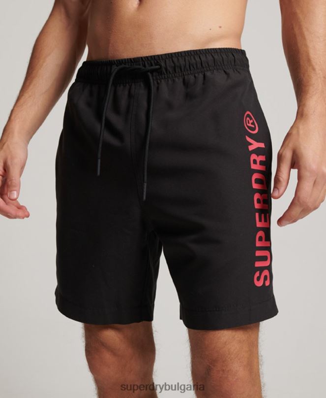 Superdry облекло N00H399 черен мъже основни спортни 17-инчови рециклирани бански шорти