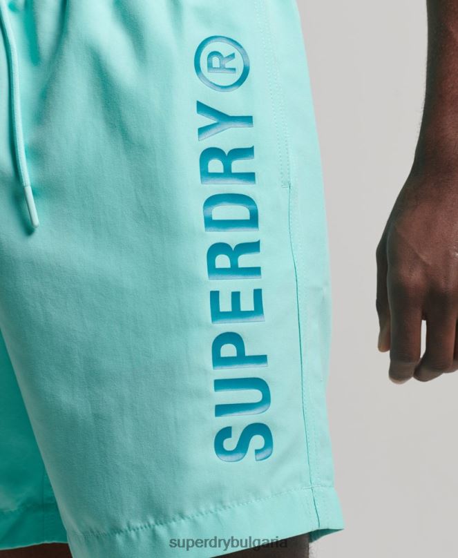 Superdry облекло N00H401 тюркоаз мъже основни спортни 17-инчови рециклирани бански шорти