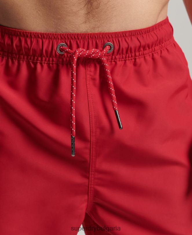 Superdry облекло N00H402 червен мъже поло рециклирани бански шорти