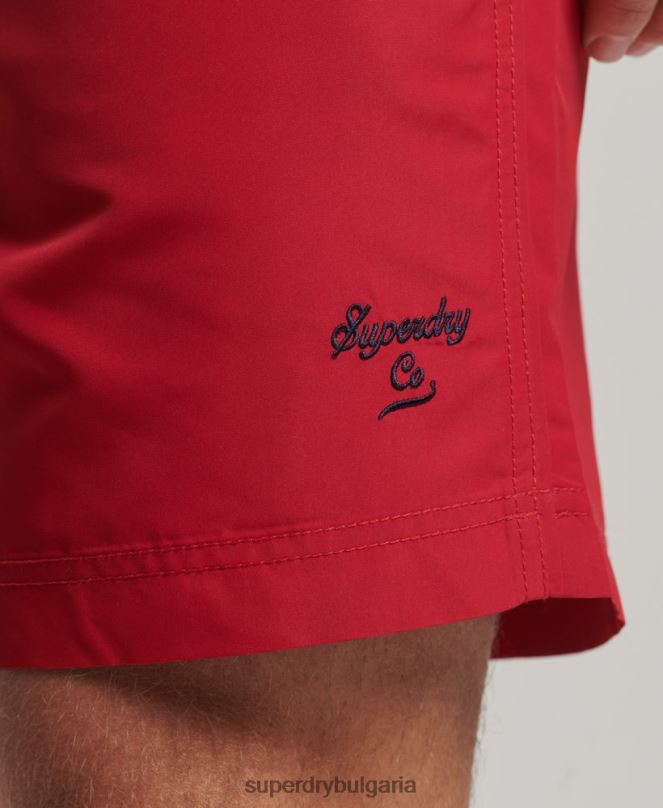 Superdry облекло N00H402 червен мъже поло рециклирани бански шорти