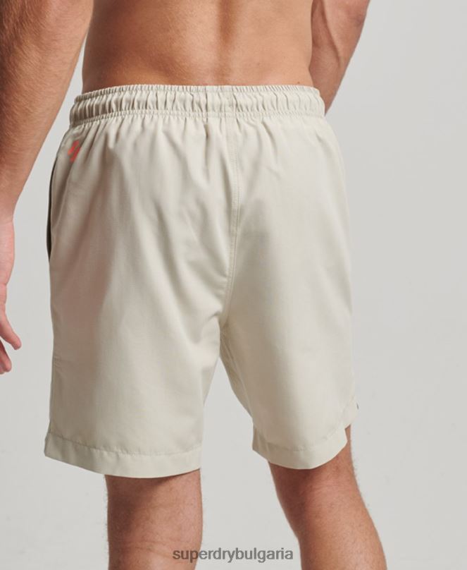 Superdry облекло N00H403 бежово мъже основни спортни 17-инчови рециклирани бански шорти