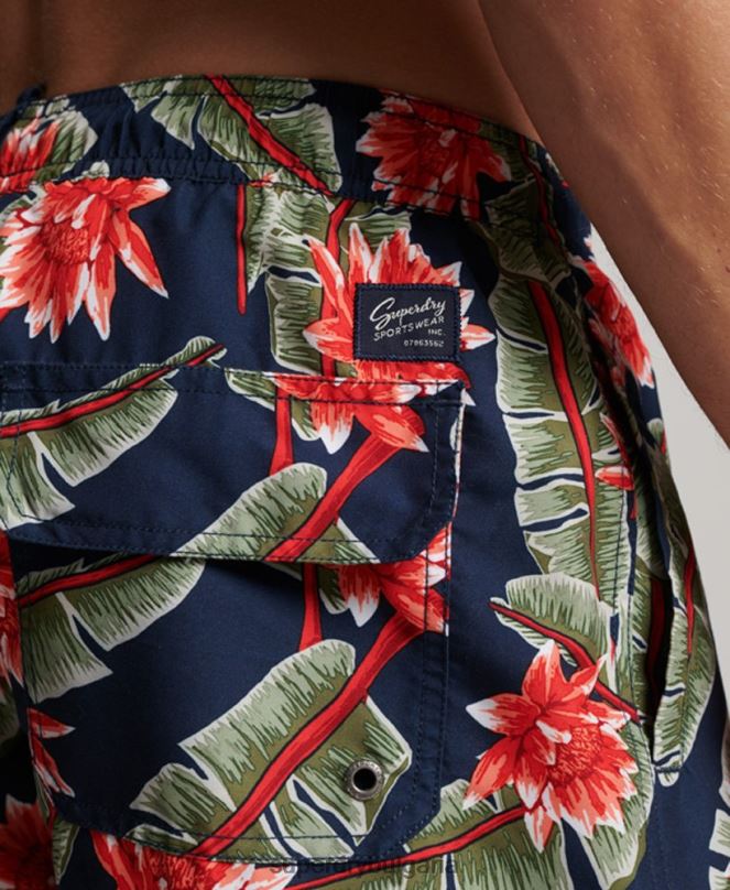 Superdry облекло N00H404 военноморски флот мъже хавайски рециклирани бански шорти