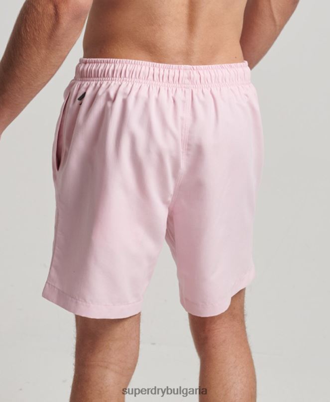 Superdry облекло N00H405 розово мъже основни спортни 17-инчови рециклирани бански шорти
