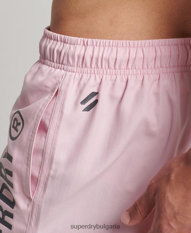 Superdry облекло N00H405 розово мъже основни спортни 17-инчови рециклирани бански шорти