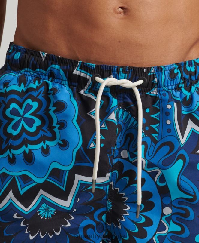 Superdry облекло N00H407 син мъже рециклирани бански шорти