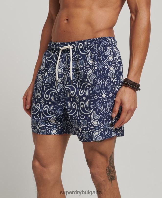 Superdry облекло N00H408 военноморски флот мъже рециклирани бански шорти