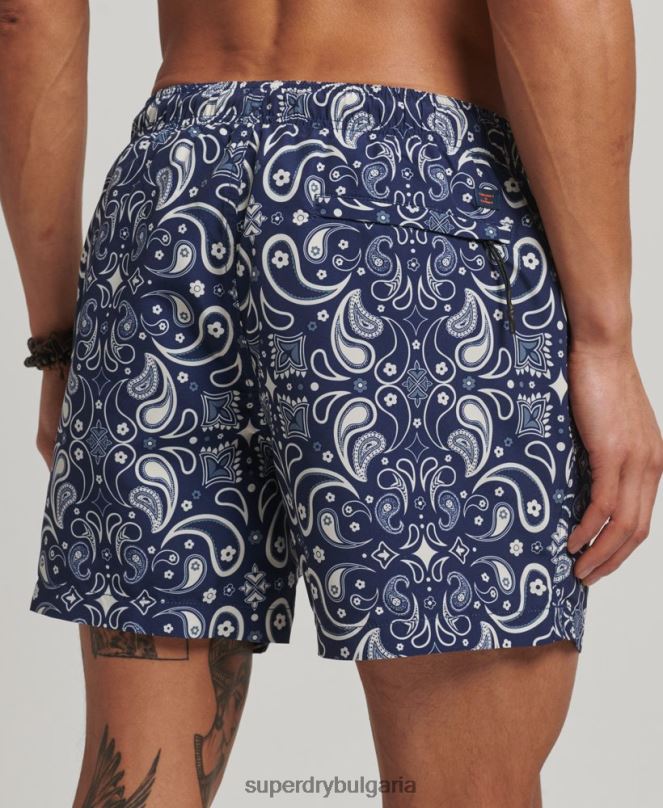 Superdry облекло N00H408 военноморски флот мъже рециклирани бански шорти