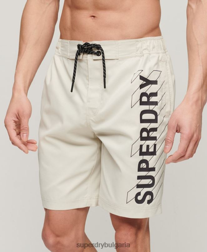 Superdry облекло N00H41 бежово мъже спортно облекло рециклирани шорти