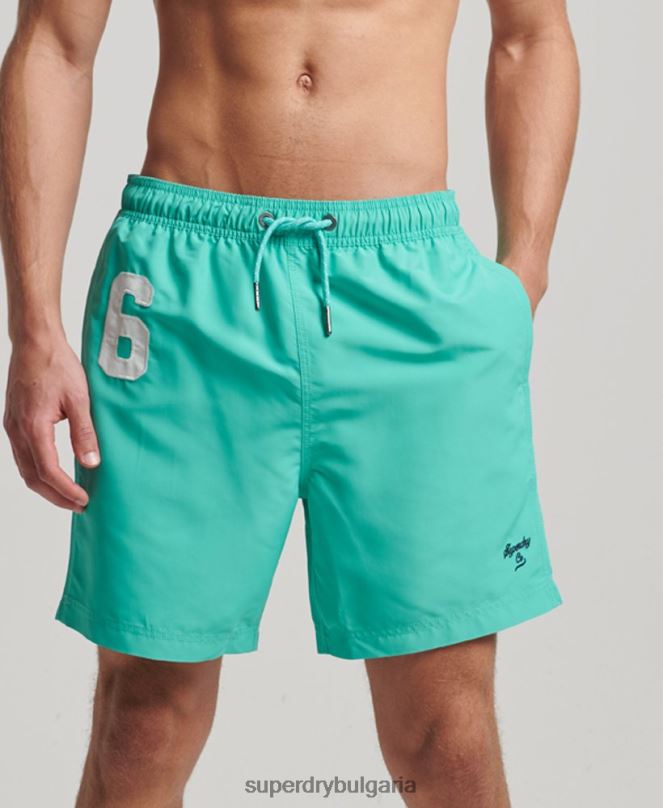Superdry облекло N00H412 зелено мъже поло рециклирани бански шорти
