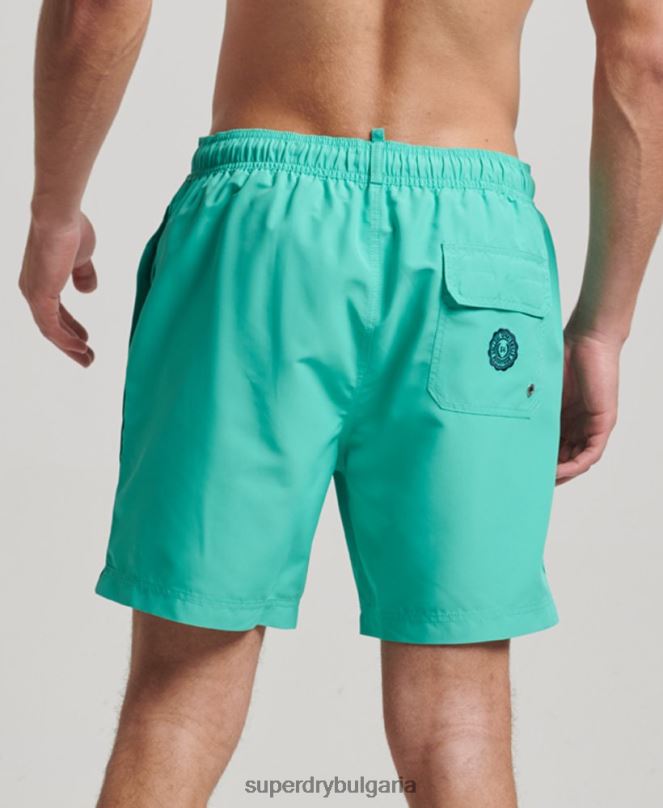 Superdry облекло N00H412 зелено мъже поло рециклирани бански шорти