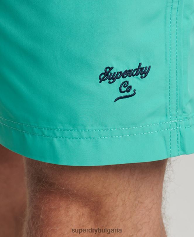 Superdry облекло N00H412 зелено мъже поло рециклирани бански шорти