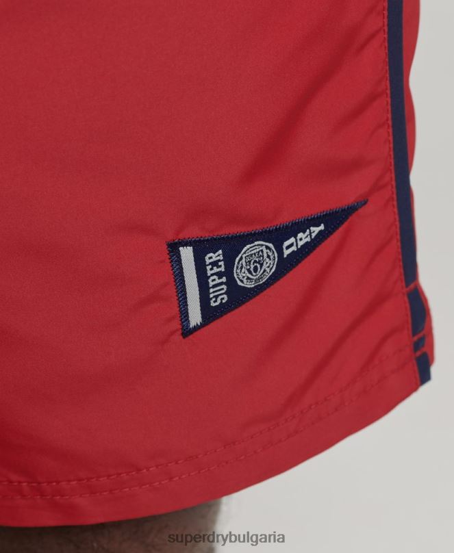 Superdry облекло N00H413 червен мъже винтидж университетски рециклирани бански шорти