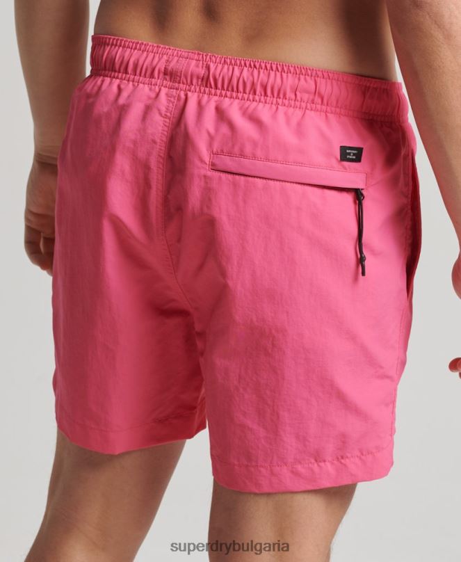 Superdry облекло N00H415 розово мъже студия рециклирани бански шорти