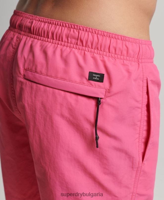 Superdry облекло N00H415 розово мъже студия рециклирани бански шорти