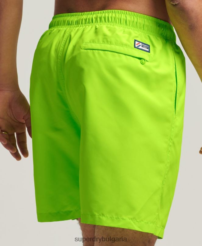 Superdry облекло N00H416 зелено мъже 19-инчови рециклирани бански шорти с апликация