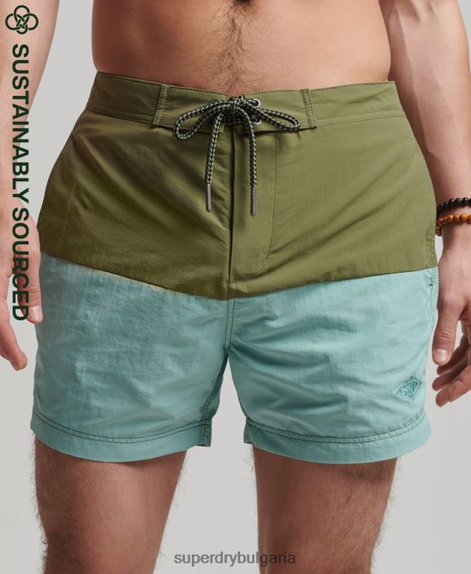 Superdry облекло N00H418 каки мъже винтидж шорти от рециклиран борд