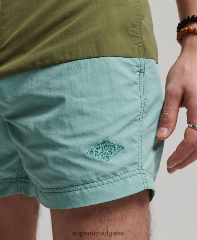 Superdry облекло N00H418 каки мъже винтидж шорти от рециклиран борд