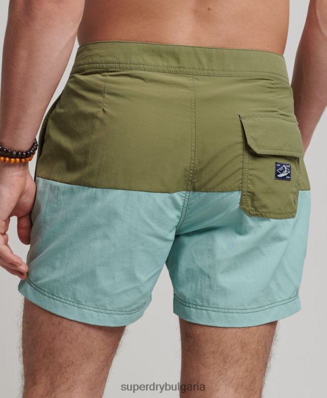 Superdry облекло N00H418 каки мъже винтидж шорти от рециклиран борд