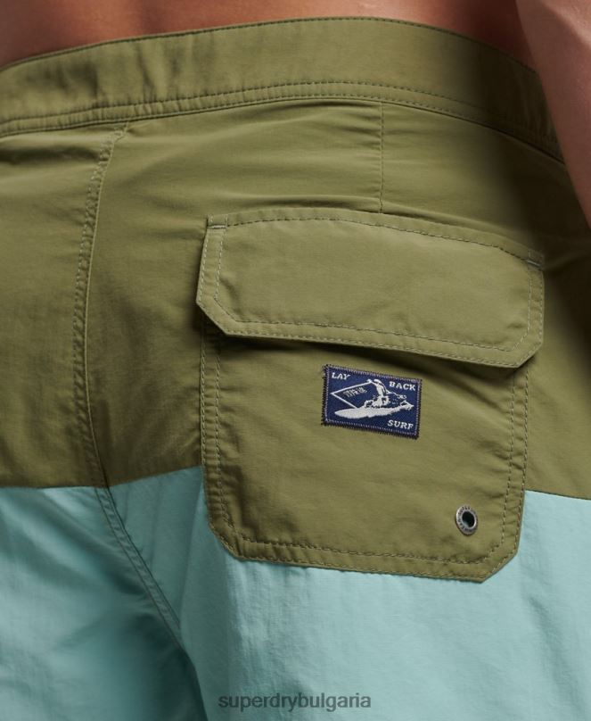 Superdry облекло N00H418 каки мъже винтидж шорти от рециклиран борд