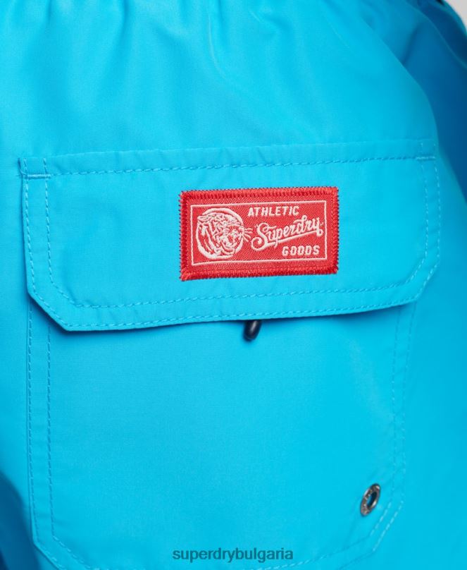Superdry облекло N00H419 син мъже винтидж университетски рециклирани бански шорти