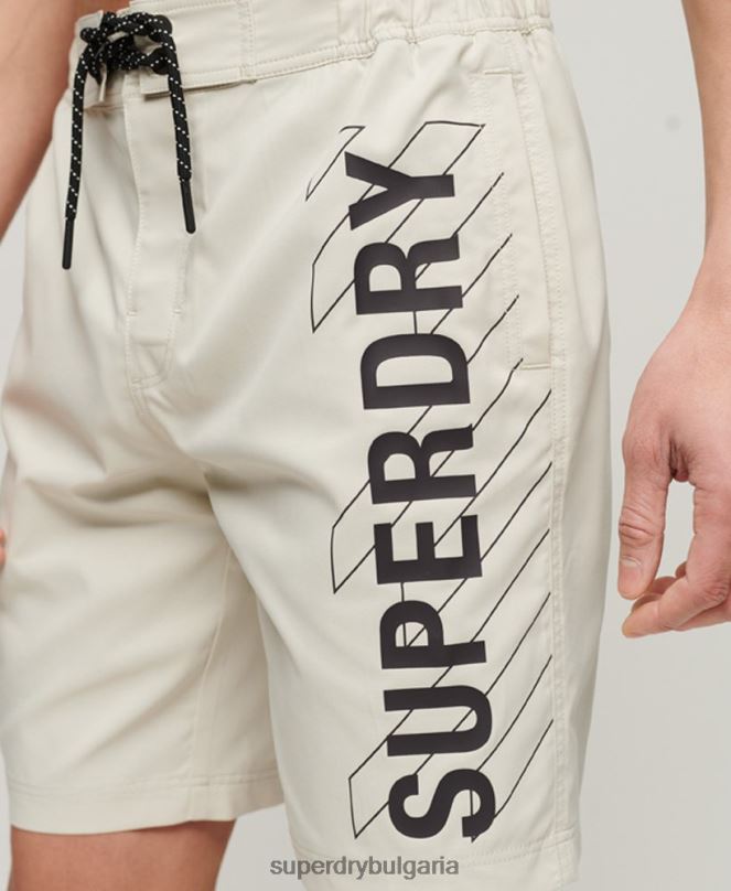 Superdry облекло N00H41 бежово мъже спортно облекло рециклирани шорти