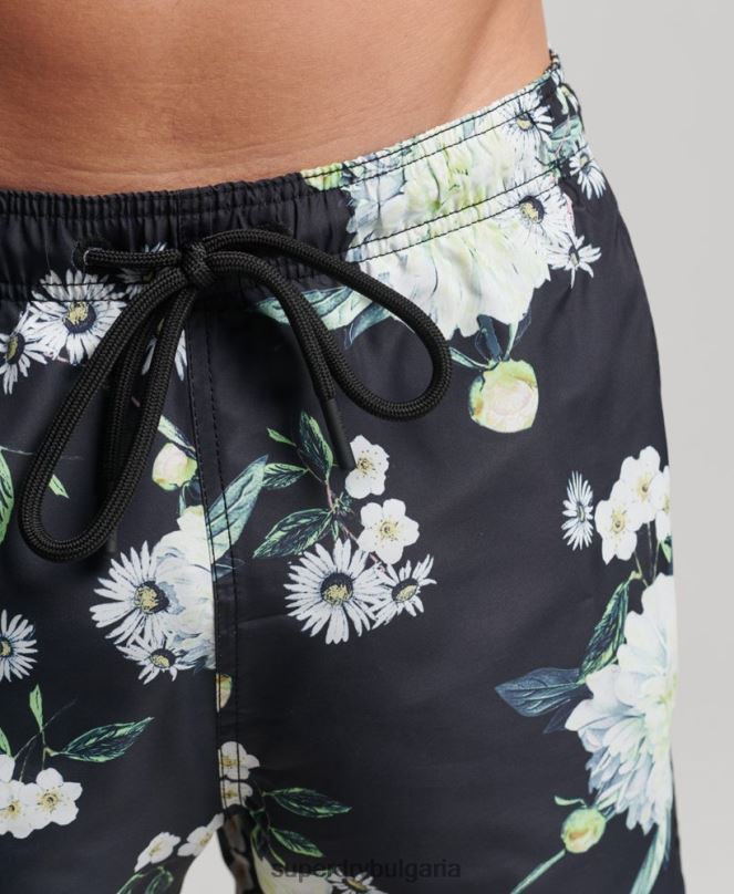 Superdry облекло N00H423 черен мъже студия рециклирани бански шорти