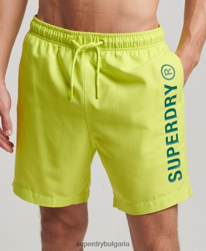 Superdry облекло N00H424 жълто мъже основни спортни 17-инчови рециклирани бански шорти
