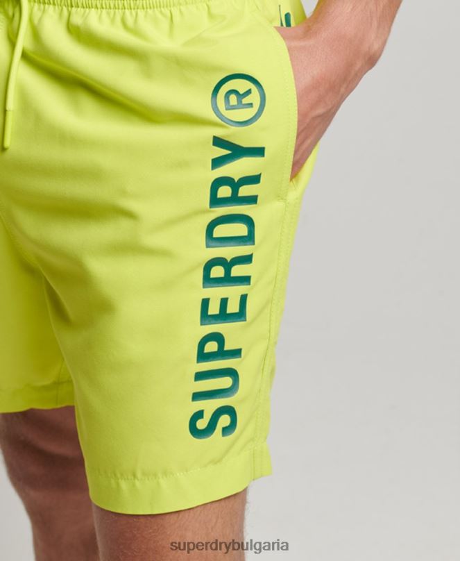 Superdry облекло N00H424 жълто мъже основни спортни 17-инчови рециклирани бански шорти