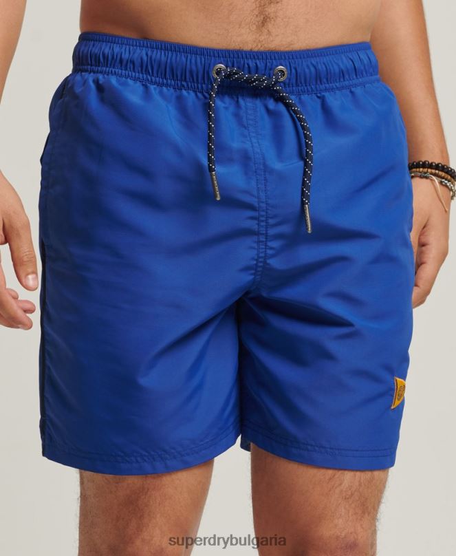 Superdry облекло N00H426 син мъже винтидж университетски рециклирани бански шорти