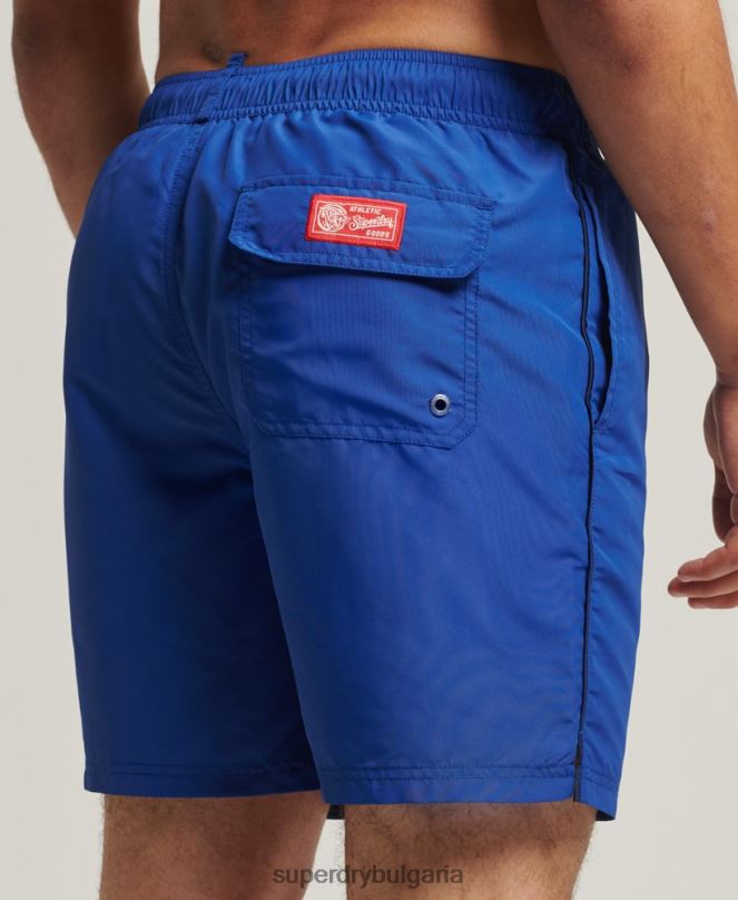 Superdry облекло N00H426 син мъже винтидж университетски рециклирани бански шорти