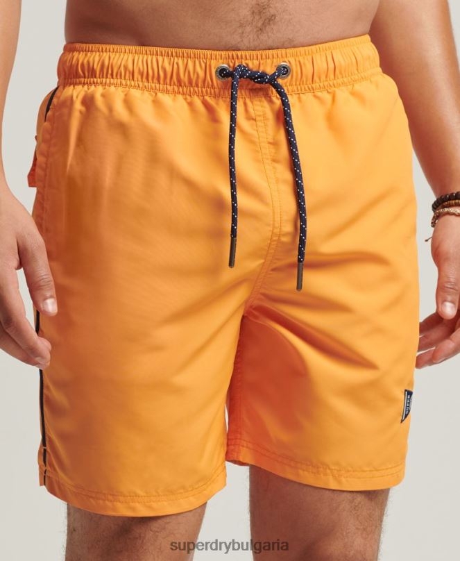 Superdry облекло N00H427 злато мъже винтидж университетски рециклирани бански шорти