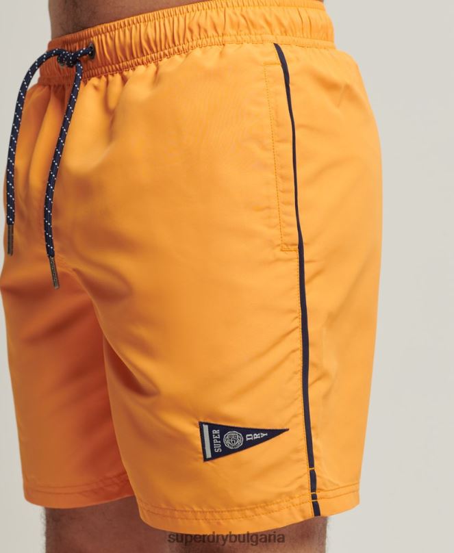 Superdry облекло N00H427 злато мъже винтидж университетски рециклирани бански шорти