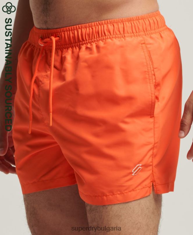 Superdry облекло N00H429 оранжево мъже код етерични 15 инча рециклирани бански шорти