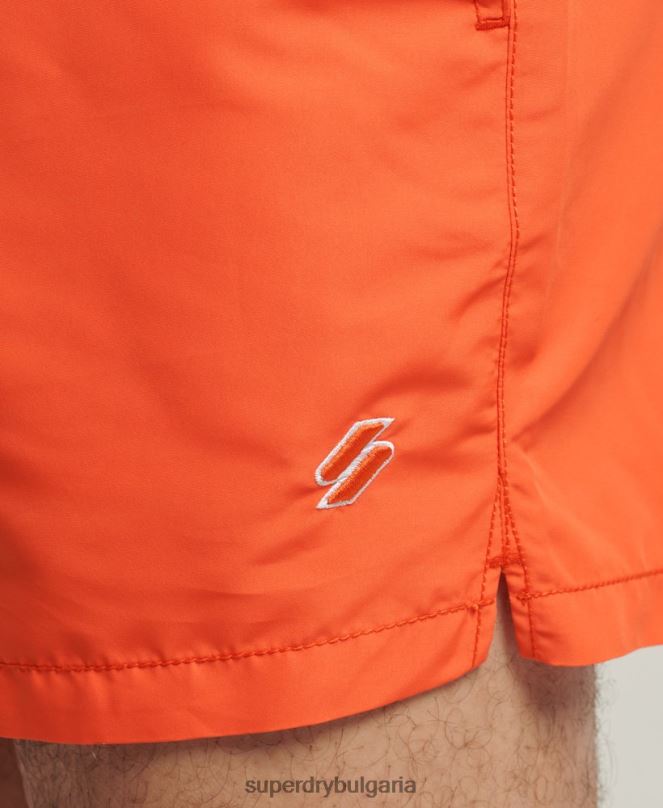 Superdry облекло N00H429 оранжево мъже код етерични 15 инча рециклирани бански шорти