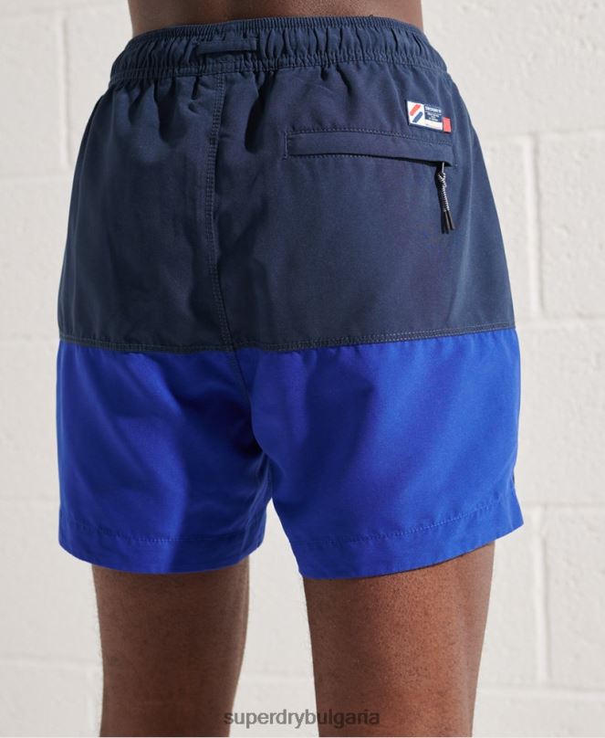 Superdry облекло N00H432 син мъже три серии бански шорти