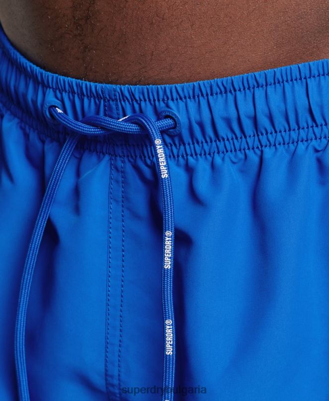 Superdry облекло N00H433 син мъже 19-инчови рециклирани бански шорти с апликация